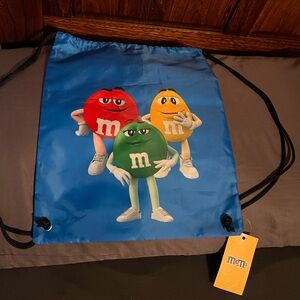 M&M’s Drawstring Lightweight Backpack, Different M&M’s on each side, new/tag